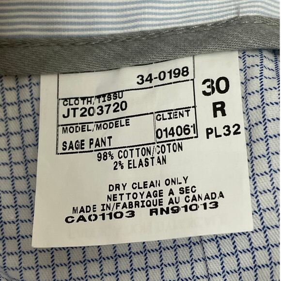 Jack Victor Sage Pinstriped Five Pocket Taper Leg Pants Blue Men's Size 30R NWT - Picture 4 of 8